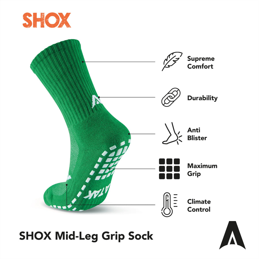 ATAK SHOX Mid-Leg Grip Socks Green